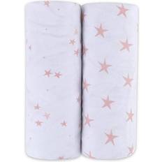 Ely's & Co. 2-Pack Stars Jersey Crib Sheets In Mauve