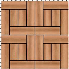 vidaXL Terrassefliser 11 Stk WPC 30 x 30 Cm 1 M2 Teakfarvet