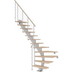 Trapper Dolle Hamburg Kvartsvingstrappe Pearl Grey STYLE 6-Hvidolieret Eg-85-11