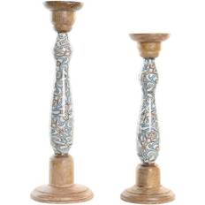 Metal Candlesticks Dkd Home Decor Metal Mango wood 17 Candlestick