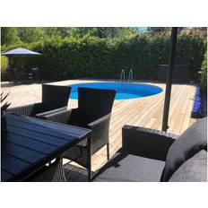 Nedgrävd rund pool Planet Pool Stålväggspool Premium Rund 3,5x1,2m Inbyggd L:Pe