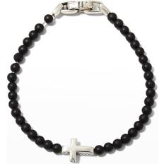 David Yurman Silver Plated Bracelets David Yurman Spiritual Beads Cross Station Bracelet - Silver/Black