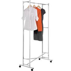 Gray Firewood Baskets Honey Can Do Folding Garment Rack, 68"H x 18 1/4"W x 34"D, Chrome