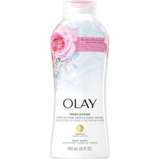 Olay Fresh Outlast Rose Water and Sweet Nectar Body Wash, 22