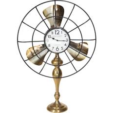 Bronze Floor Fans Benjara Gold Bronze Large Fan Style Table Clock