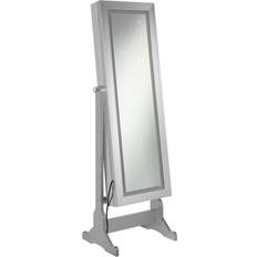 Benjara 21.5 in. W H Wood Silver Full Body Cheval Floor Mirror 21.5x58.2"