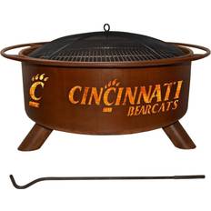 Cincinnati 29 in. 18 in. Round Steel Wood Burning Rust Fire Pit with Screen