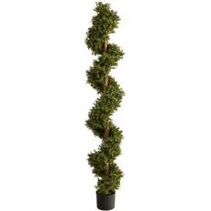 Hanging Artificial Plants Nearly Natural 6 ft. Boxwood Spiral Topiary Artificial Plant