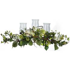 Plastic Interior Details Nearly Natural Hydrangea Triple Candelabrum Centerpiece