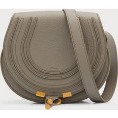 Chloe Marcie Mini Whipstitch Saddle Crossbody Bag CASHMERE GREY