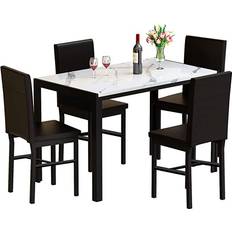 Furniture MIERES Faux Marble Dining Set 28x47" 5