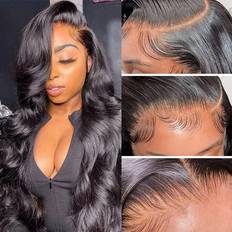 Hair Products Aicrelery 13x6 HD Body Wave Lace Front Wig 26 inch Natural Black