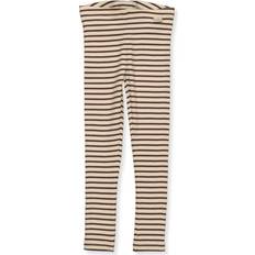 Petit Piao Striped Modal Leggings - French Roast/Tapioca (PP302)