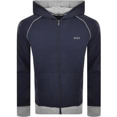 HUGO BOSS Blu Giubbotti HUGO BOSS Piping And Logo with Stretch-Cotton Hooded Jacket