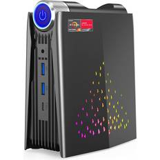 [Gaming PC] Ryzen Mini PC, AMD Ryzen 5 5600U(up to 4.2Ghz) 16GB DDR4 512GB M.2 SSD RGB Lights Windows 11 Pro Mini Computer 4K HDMI Small PC, WiFi6/Auto/Silent Eco/Performance 3 Adjustable Mode