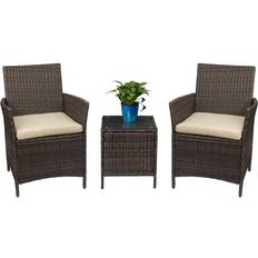 Synthetic Rattan Bistro Sets Devoko 3 Pieces Bistro Set