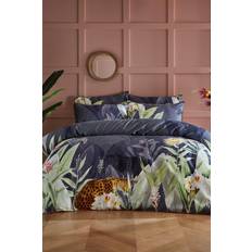 Paoletti Paoletti 200 Thread Count Artemis Botanic Luxury Leopard Duvet Cover White, Grey, Green, Multicolour