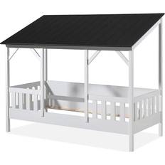 Zwart Kinderbedden Cuckooland Vipack Huisbed Met Zwart Dak 90 x 200 cm