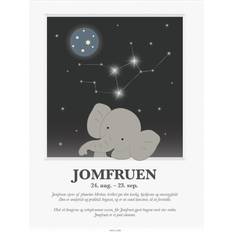 Animals Malerier & Plakater Børneværelse Kids by Friis Stjernetegnsplakat Jomfruen 30x40cm