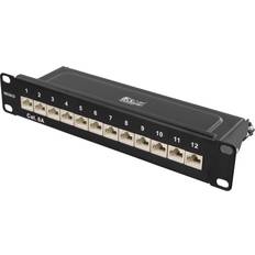 Patch panel 6a Deltaco Patch Panel 12 Port Cat. 6A