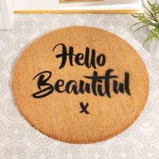 Artsy Doormats Hello Beautiful Circle Black