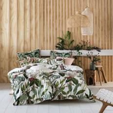 Linen House Exotic Botanical Duvet Cover White, Green