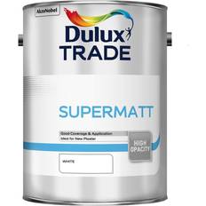 Dulux Trade Supermatt Emulsion Paint Wall Paint, Ceiling Paint White 5L