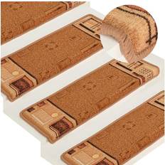 Tappeti per scala Be Basic Tappetini Autoadesivi Per Scale 15 pz 65x21x4 cm Beige Beige