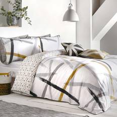 Leda Reversible Duvet Cover Yellow, Grey