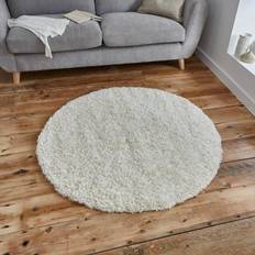 Carpets & Rugs Think Rugs Vista Circular Shaggy 2236 Cream White