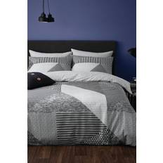 White Duvet Covers Catherine Lansfield Larsson Geo Duvet Cover Black, Grey, White (200x)