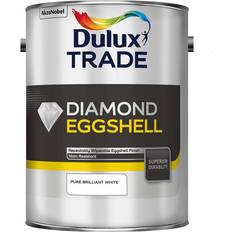 Dulux Trade Wall Paints - White Dulux Trade Diamond Eggshell Wall Paint Pure Brilliant White 5L