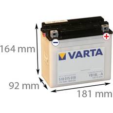 Batteri 18ah Varta 518 015 018 MC-batteri 12 volt 18 Ah pol till höger)