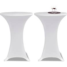 Manteles vidaXL 2 Manteles Blancos Ajustados Para Mesa De Pie - 70 cm Diámetro Mantel Blanco