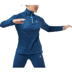 Men - Purple Base Layer Tops Odlo Run Easy Warm Half Zip T-shirt Woman