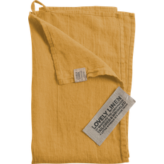 Gul - Hør Badehåndklæder Lovely Linen viskestykke Badehåndklæde Gul (70x)