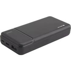 Denver Powerbanks Batterier & Laddbart Denver PBS-10007 bärbart externt batteri. Powerbank med 10 000 mAh uppladdningsbart Litium-polymerbatteri. Anslutningar: Micro-USB, USB-C och USB-A