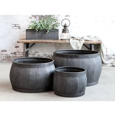 Blomlåda zink Chic Antique Krukor spår zink 3-pack