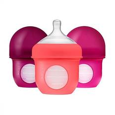 Boon Nursh 3-Pack 4 Oz. Silicone Pouch Bottle In Pink Pink 4 Oz