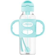 Dr. Brown's Milestones Sippy Straw Bottle with Silicone Handles Aqua