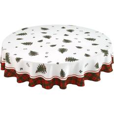 Spode Christmas Tree Tartan Tablecloth White, Multicolour