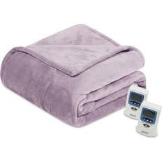 Textiles 80 84 Heated Plush Lavender Full Blanket Blankets Purple