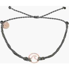 Pura Vida Wave Charm Bracelet - Rose Gold/Black