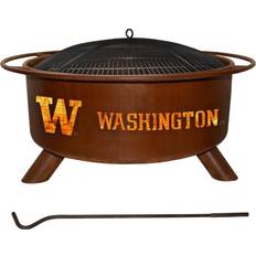 Washington in. 18 in. Round Steel Wood Burning Rust Fire Pit with Spark Screen