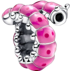 Pandora Cute Curled Caterpillar Charm - Silver/Pink/Black