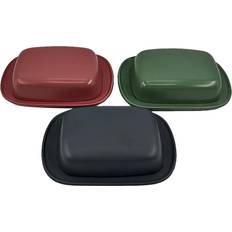 Stoneware Butter Dishes Dkd Home Decor - Butter Dish 3pcs