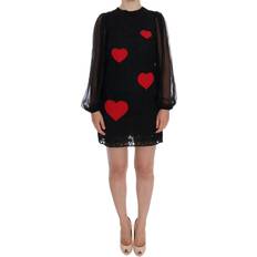 Encaje Vestidos Dolce & Gabbana Lace Red Heart Shift Women's Dress