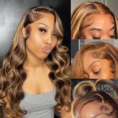 Hair Products KeaBalo 13x4 Body Wave Frontal Wig 22 inch Honey Blonde