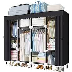 Gray Wardrobes Lokeme Portable Closet Wardrobe 67x69"