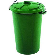 Cleaning Equipment & Cleaning Agents Dustbin with Clip On Lid Green 90L 415697 SBY415697